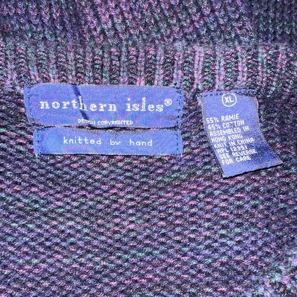 Northern Isles Vintage 90’s Knit Sweater in Navy and Multicolor - Size XL - Picture 3 of 6